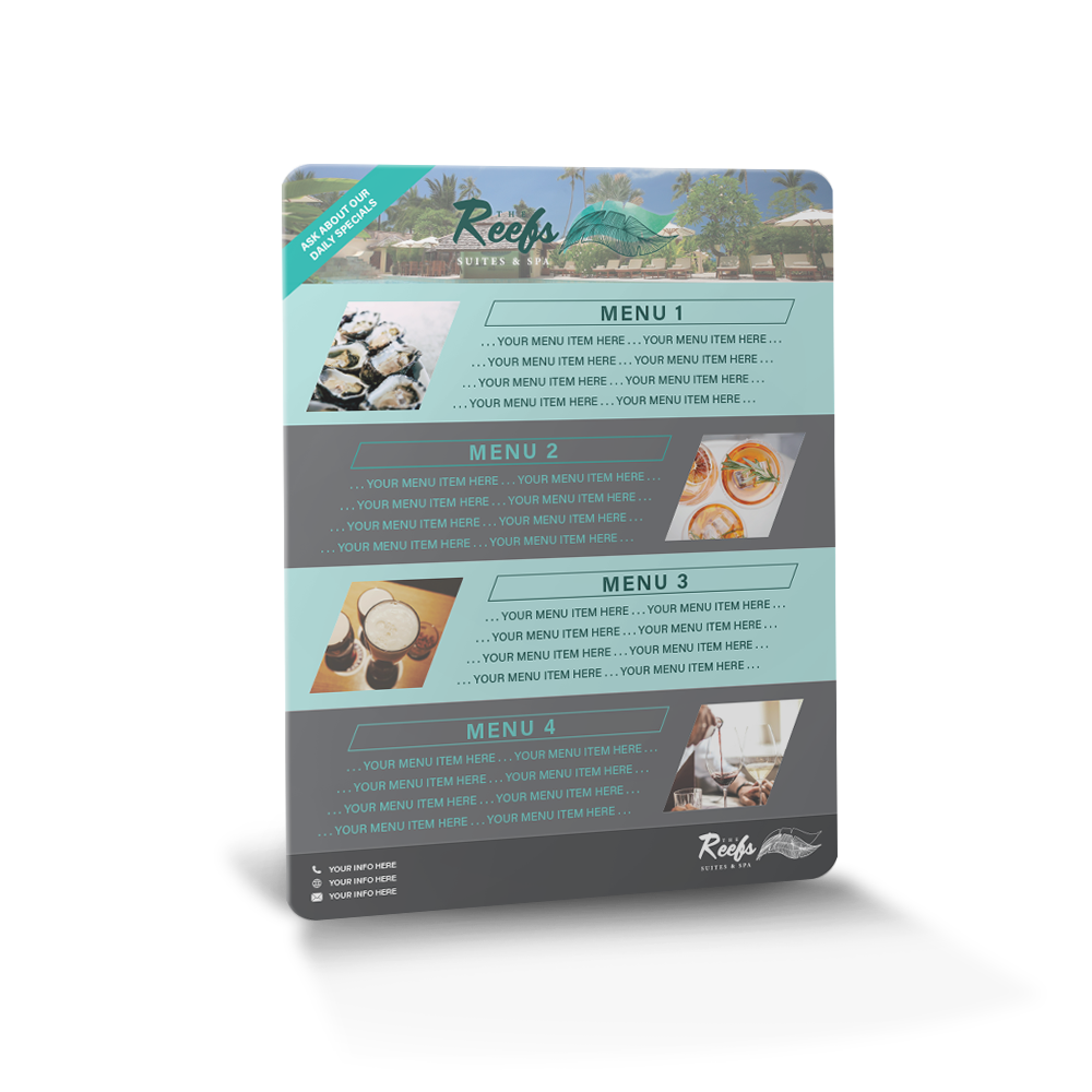 Waterproof Bar Menus